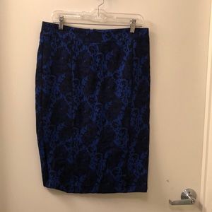 Loft Paisley Pencil Skirt